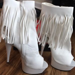 White Faux Leather 6in Ankle Boots